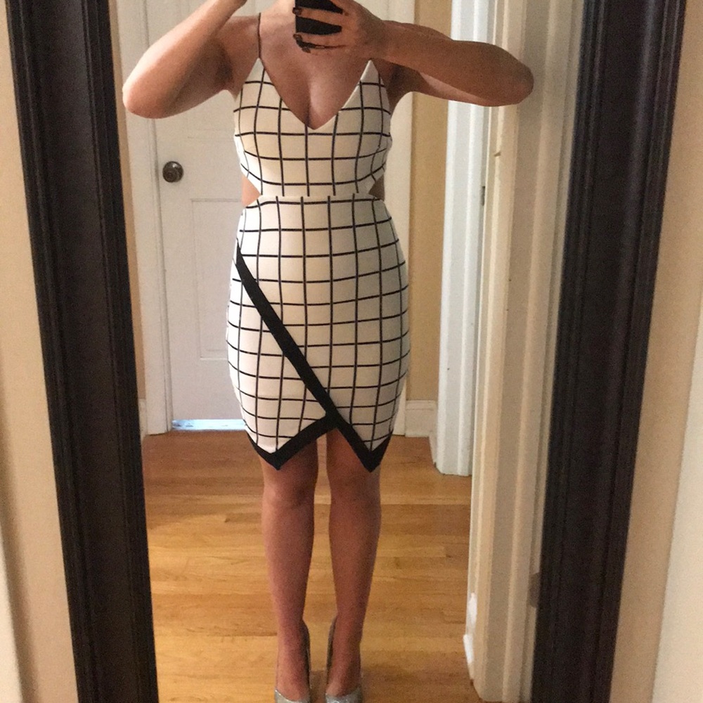 Black and white checkered dress